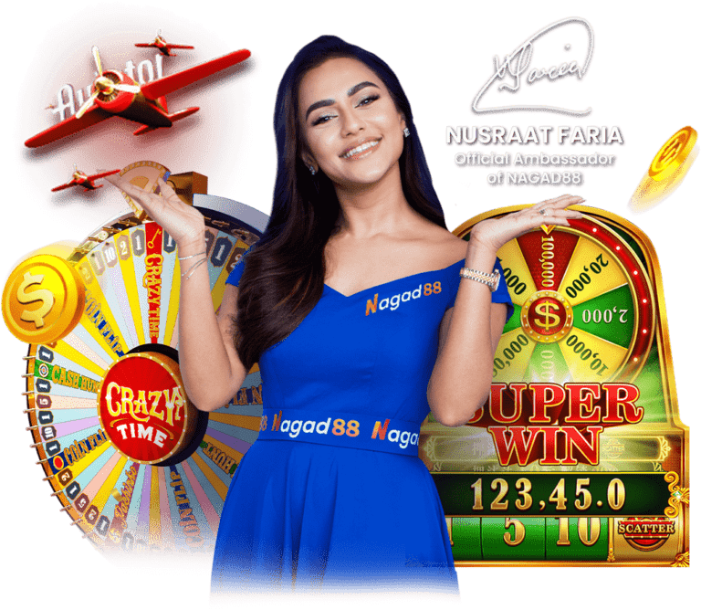 nagad88 hero banner nusraat faria ambassador and online caisno games asset